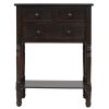 TREXM Narrow Console Table; Slim Sofa Table with Three Storage Drawers and Bottom Shelf for Living Room; Easy Assembly (Espresso)