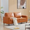 Orisfur. Modern Style 3 Seat Sofa PU Leather Upholstered Couch Furniture for Home or Office (3-Seat Sofa)