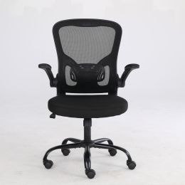 Computer Chair Swivel Rolling Executive Work Chair with Lumbar Support Arm, Home Office Chair Ergonomic Office Desk Chair Mesh, Adjustable Armrests Ad