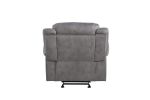 Zubaida Glider Recliner; 2-Tone Gray Velvet