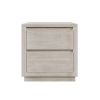 Modern Style Soild Wood 2-Drawer Nightstand Side Table for Bedroom; Living Room; Stone Gray