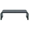 vidaXL TV Stand / Monitor Riser Glass Black 15.7"x9.8"x4.3"