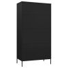 vidaXL Wardrobe Black 35.4"x19.7"x70.9" Steel