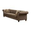 Aurelia Sofa w/2 Pillows; Brown Linen 52425