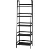 WTZ Bookshelf; Ladder Shelf; 5 Tier Bamboo Bookcase; Modern Open Book Case for Bedroom; Living Room; Office; BC-238 Black