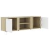 TV Cabinet White and Sonoma Oak 47.2"x13.4"x14.6" Engineered Wood