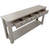 TREXM Console Table/Sofa Table with Storage Drawers and Bottom Shelf for Entryway Hallway (Gray Wash)