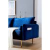 Velvet Fabric sofa with pocket-71"Blue