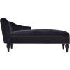 58" Velvet Chaise Lounge; Button Tufted Right Arm Facing Lounge Chair with Nailhead Trim & Solid Wood Legs for Living Room or Office;  Sleeper Lounge