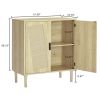 Kitchen storage cabinets with rattan decorative doors; buffets; wine cabinets; dining rooms; hallways; cabinet console tables; (Natural; 31.5''LX 15.8