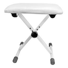 5Core Portable Piano Keyboard Music X-Style Adjustable Padded Stool Chair Seat Bench White KBB 02 WH