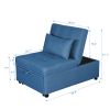 Folding Ottoman Sofa Bed Blue