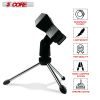 5 Core 2 Pieces Premium Mini Microphone Stand Tripod Universal Adjustable Desk Microphone Stand Portable Foldable Table Top Desktop Stand with Small P