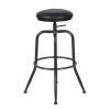 Walker Industrial Counter Bar Stools; Black PU (Set of 2); Height adjustable