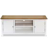 vidaXL TV Cabinet 47.2"x13.8"x18.9" Solid Oak Wood