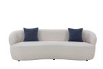 Mid Century Modern Curved Sofa; 3 Seat Cloud couch Boucle sofa Fabric Couch for Living Room; Bedroom; Office Beige