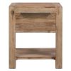 vidaXL Nightstand with Drawer 15.7"x11.8"x18.9" Solid Acacia Wood