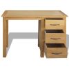 vidaXL Desk with 3 Drawers Solid Oak Wood 41.7"x15.7"x29.5"