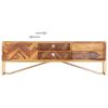 vidaXL TV Cabinet 55.1"x11.8"x17.7" Solid Sheesham Wood