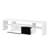 Buck II TV Stand in White &amp; Black High Gloss Finish LV00998