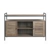 Baina TV Stand in Rustic Oak &amp; Black Finish LV00743