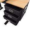 vidaXL Three Drawers Tiltable Tabletop Drawing Table with Stool