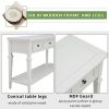 TREXM Classic Retro Style Console Table with Three Top Drawers and Open Style Bottom Shelf; Easy Assembly (Antique White)