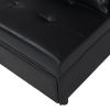 Contemporary Faux Leather Folding Ottoman Sofa Bed  black