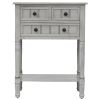 TREXM Narrow Console Table; Slim Sofa Table with Three Storage Drawers and Bottom Shelf for Living Room; Easy Assembly (Gray Wash)