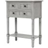 TREXM Narrow Console Table; Slim Sofa Table with Three Storage Drawers and Bottom Shelf for Living Room; Easy Assembly (Gray Wash)