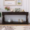 TREXM Console Table 64" Long Extra-thick Sofa Table with Drawers and Shelf for Entryway; Hallway; Living Room (Espresso)