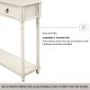 Console Table Sofa Table with Drawers for Entryway with Projecting Drawers and Long Shelf (Antique White)