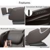 BOSSCARE Massage Chair Recliner with Zero Gravity; Full Body Airbag Massage Chair with Bluetooth Speaker; Foot Roller Brown