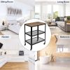 3-Tier Kitchen Microwave Cart, Rolling Kitchen Utility Cart, Standing Bakers Rack Storage Cart with Metal Frame for Living Room Gray RT