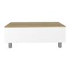 Gambia Lift Top Coffee Table; Four Legs -White / Light Oak