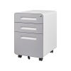 3 Drawer File Cabinet with Lock; Metal Filling Cabinets for Office Home; Rolling Mobile File Cabinets for Legal Letter on Wheels Under Desk Design