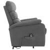 vidaXL Power Lift Massage Recliner Light Grey Fabric