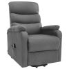 vidaXL Power Lift Massage Recliner Light Grey Fabric