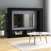 vidaXL TV Cabinet Black 59.8"x8.7"x44.5" Engineered Wood