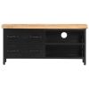 vidaXL TV Cabinet 35.4"x11.8"x16.1" Rough Mango Wood