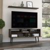 Oslo Tv Stand for TVÂ¬Â¥s up 51"; Two Drawers; Four Legs; Three Open Shelves -Dark Walnut