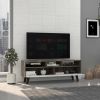 Oslo Tv Stand for TVÂ¬Â¥s up 51"; Two Drawers; Four Legs; Three Open Shelves -Dark Brown / White