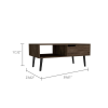 Oslo Coffee Table; One Drawer; One Open Shelf; Four Legs -Dark Walnut