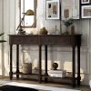 TREXM Console Table Sofa Table Easy Assembly with Two Storage Drawers and Bottom Shelf for Living Room; Entryway (Espresso)