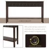 TREXM Rustic Entryway Console Table; 60&quot; Long Sofa Table with two Different Size Drawers and Bottom Shelf for Storage (Black)