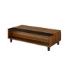 Avala Coffee Table w/Lift Top; Walnut &amp; Black 83140