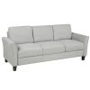 3-Seat Sofa Living Room Linen Fabric Sofa (Light Gray)