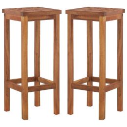 vidaXL Bar Chairs 2 pcs Solid Acacia Wood