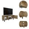 Tunez Tv Stand for TVÂ¬Â¥s up 43" Three Open Shelves; One Cabinet -Light Oak