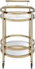 Lakelyn Serving Cart; Brushed Bronze &amp; Clear Glass 98190